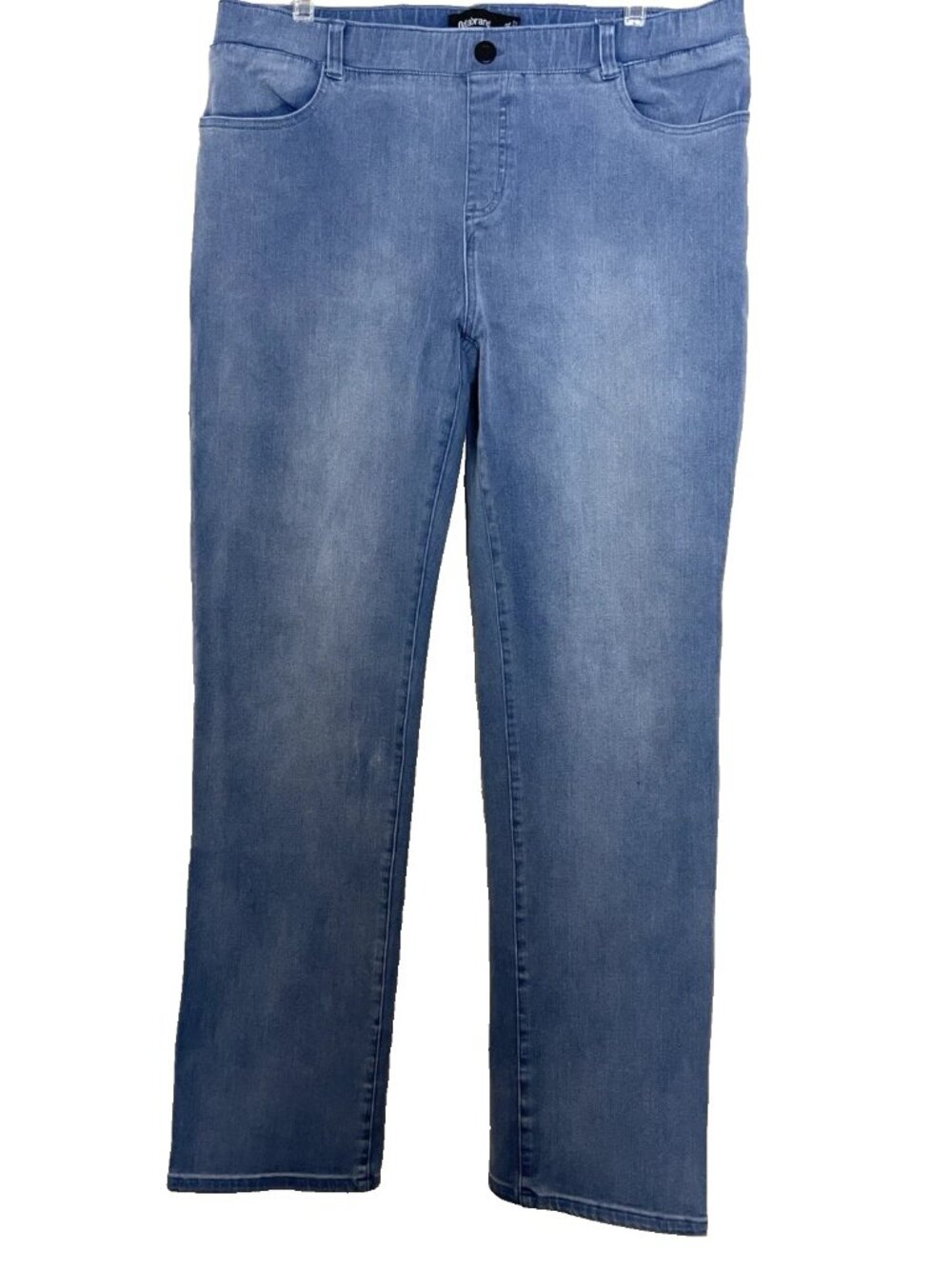 Betabrand Straight Leg Jeans Women's XL Stretch Denim Light Wash Pull on